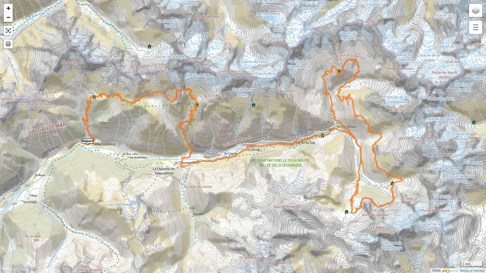Mappa tour del Valgaudemar