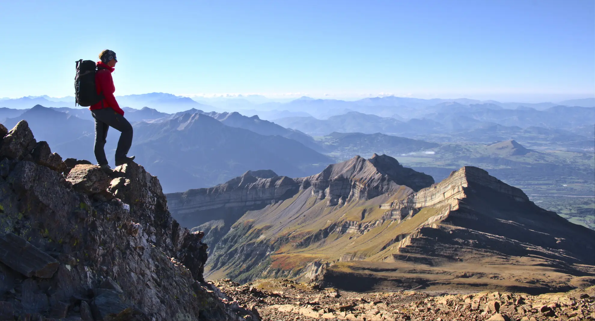 Vista sul Champsaur dalla cresta sommitale del Vieux Chaillol