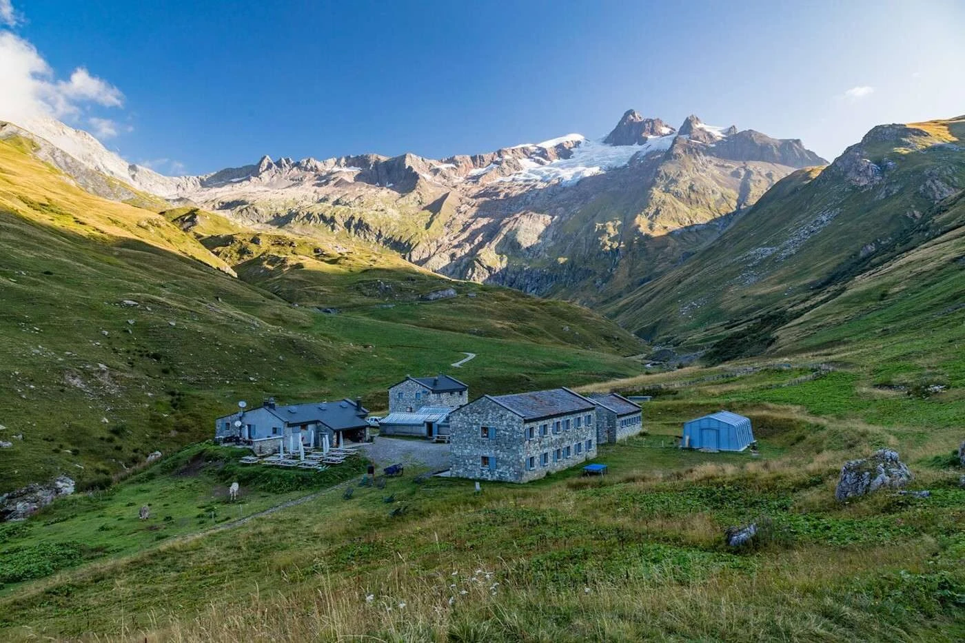 Refuge des Mottets nella vallée des Glaciers, prima del col de la Seigne
